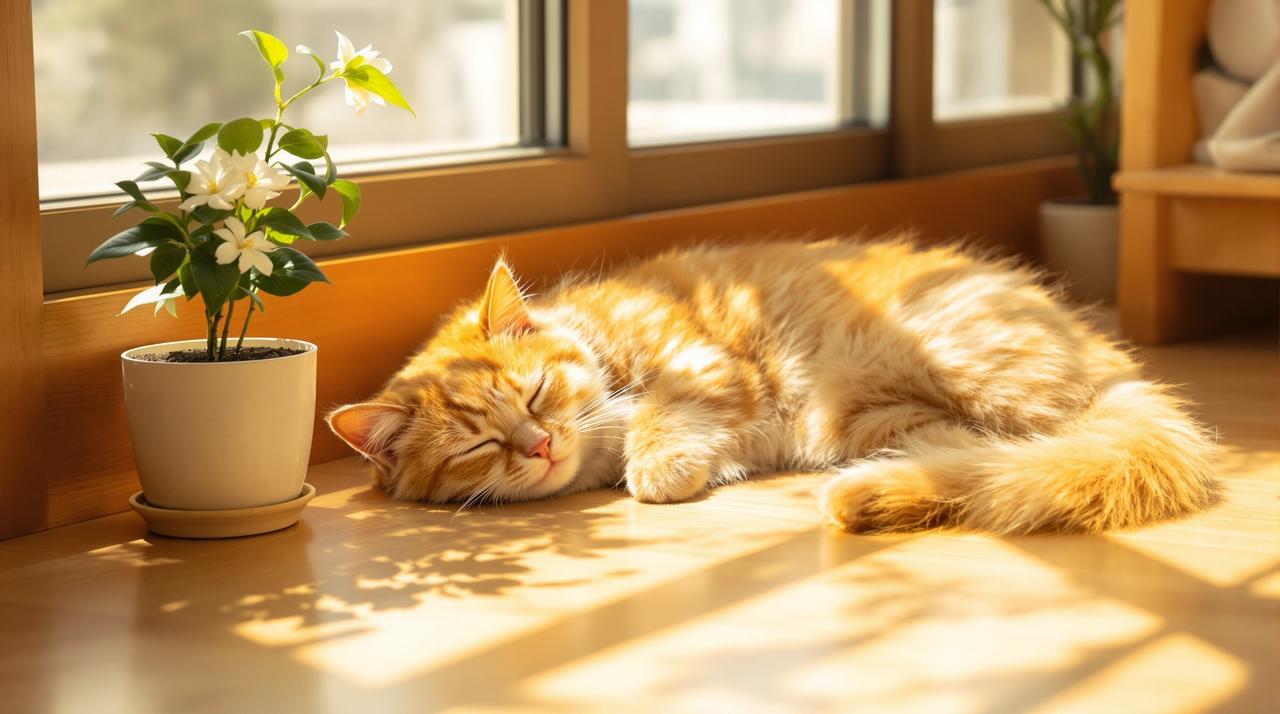 猫与盆栽